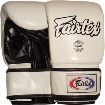 Fairtex TGO3 Снарядные Перчатки Тайский Бокс Открытый Большой Палец Белые